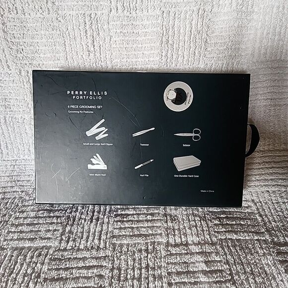 Perry Ellis Portfolio 6 Piece Grooming Set Green Case Gift Boxed New - Picture 5 of 9